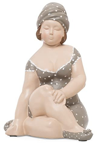 Moritz Pin Up Girl Maritim Frau im Badeanzug sitzend Badenixe Polyresin Badefrau Urlaub Meer Schwimmbad Wellness Maritime Deko Badezimmer