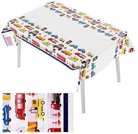 Cobee Einweg-Tischdecke, Basketball-Tischdecke, rechteckige Tischdecke, Kunststoff-Tischdecke für Outdoor-Party, Geburtstag, März Dekorationen (180 x 108 cm) (Tema Veicolo Ingegneristico)