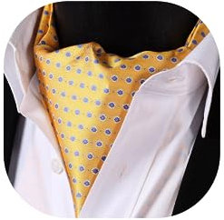 HISDERN Krawattenschal Gelb Herren Hochzeit Ascot Krawatte Gepunktete Elegant Business Halstuch