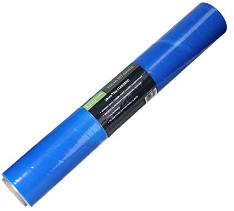 ToolSpace | Glasschutzfolie | 50 cm x 75 m - 40 µm | Fensterschutzfolie Selbstklebend Blau | Oberflächenschutzfolie Selbsthaftend | Abdeckfolie, PE-Folie UV beständig | Malerschutzfolie | Blaufolie