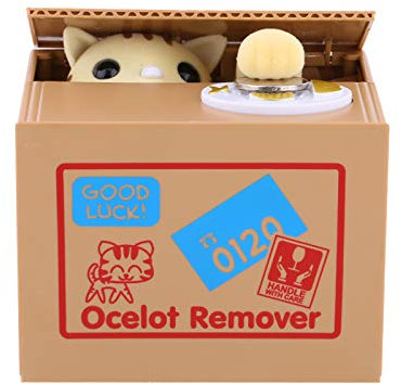 Tirelire Enfant, Tirelire Chat, Tirelire électronique Automatique, Tirelire Voler Tirelire Cadeau pour Enfants Adultes, pour Les Tables de Maison et de Bureau 12 x 10,5 x 9,8 cm