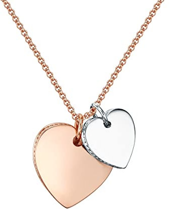 Lulu Jane Damen Kette Metall-Legierung roségold Herz Modeschmuckhalskette