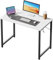 Flrrtenv 80cm Computer Desk, Gaming Desk with Sturdy Metal Frame and X-Shaped Design, Small Office Work Study Desk for Home, White