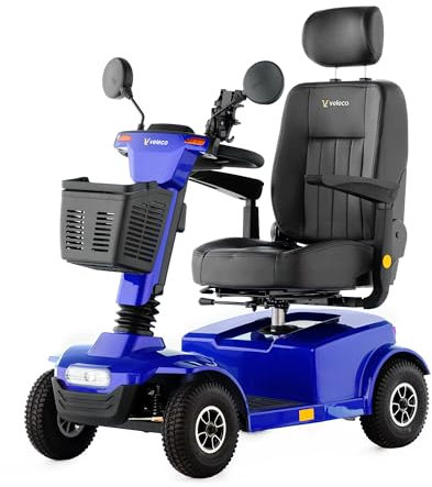 Veleco Jumpy Komfort 4 Rad Seniorenmobil Mit Straßenzulassung, Vollfederung, Led-beleuchtung, Sicher Und Robust Elektromobil (Weiß)