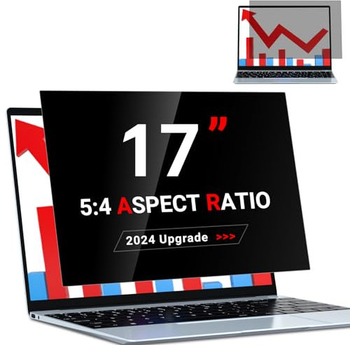 ZOEGAA Filtre de confidentialité pour ordinateur portable 17 - Rapport d'aspect 5:4 - Anti-lumière bleue - Film de confidentialité amovible - Pour Hp/Dell/Acer/Lenovo/ThinkPad/Asus