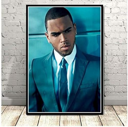 Poster Chris Brown Musik Sänger Poster Foto Porträt Bilder Leinwand Malerei Kunst Wand Home Decor 50X70Cm Kein Rahmen