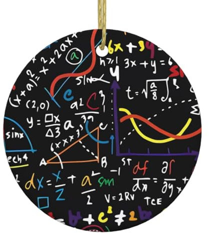 Mathematik und Physik Druck Personalisierte Weihnachtskugel, Keramik Runde Weihnachten Hängende Ornament, Weihnachtsbaum Dekoration Für Freund Freundin Frau Xmas Geschenke