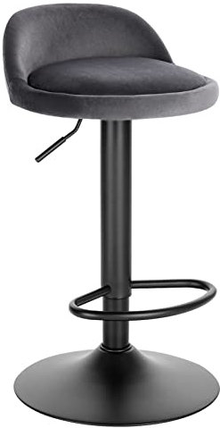 Taburete de Bar, Altura del mostrador, Taburete de Restaurante para Desayuno en casa, Silla de Bar ergonómica de Terciopelo giratoria de 360 ° con pie, para Oficina en casa, Cocina, cafeterí