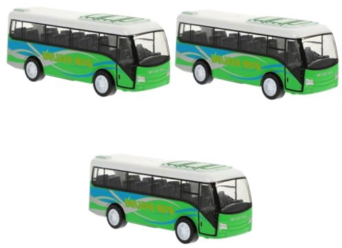 Vaguelly 3st Busmodell Zurückziehen Puzzle Legierung Trägheitsauto
