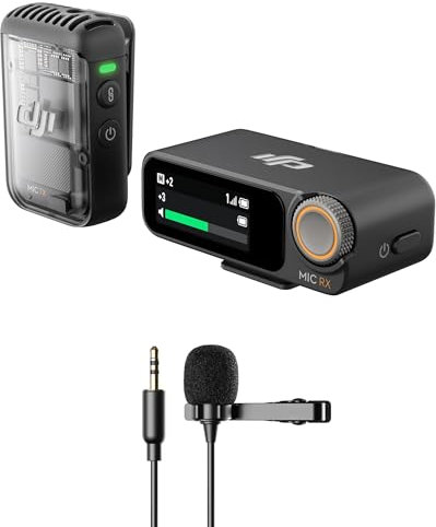 DJI Mic 2 DJI Mic 2 (1 TX + 1 RX) with Omnidirectional Condenser Lavalier Microphone bundle