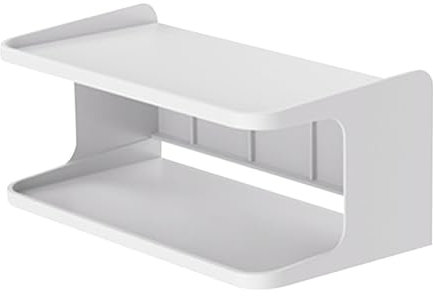 Yianyal Nachttisch-Wandregal, einfache doppellagige Nachttisch-Wandhalterung, Badezimmer-Schlafsaal-Organizer, Nachttisch-Wandaufbewahrung, schwebendes für Handy, Fernbedienung, Kopfhörer