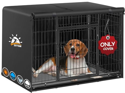 Zettum 105 cm Hundekäfig Abdeckung, Hundekäfigabdeckung Winddicht und langlebig, 600D Oxford strapazierfähig Hundebox Abdeckung, universell passend für Hundekäfige (Ohne Hundekäfig - 106x71x76 cm)