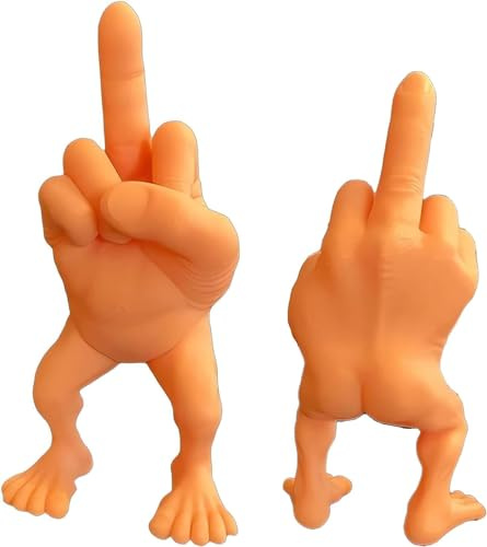 Mittelfinger-Figur mit Beinen, Skulptur als Geschenk, lustige Dekoration für den Schreibtisch, witzige 3D-Figur als Gag-Geschenk, Statue für Zuhause oder Büro (hautfarben, 7,5 cm)