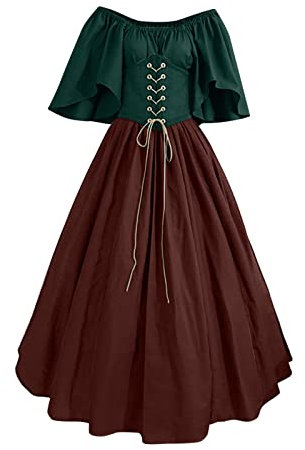 Mittelalter Kleid Damen Renaissance Retro Partykleid Mittelalter Kostüme Damen Gothic Kleider Halloween Karneval Kostüm Damen Vintage Maxikleid Für Halloween Karneval Kostüm Sale Angebote 2024
