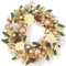Perfnique Weihnachtskranz für Haustür mit Lichtern, Winterkranz für den Außenbereich, mit Champagner-Gold-Rose und Kugel-Ornamenten, künstlicher Kranz für Wand, Fenster, Kaminsims, Heimdekoration,