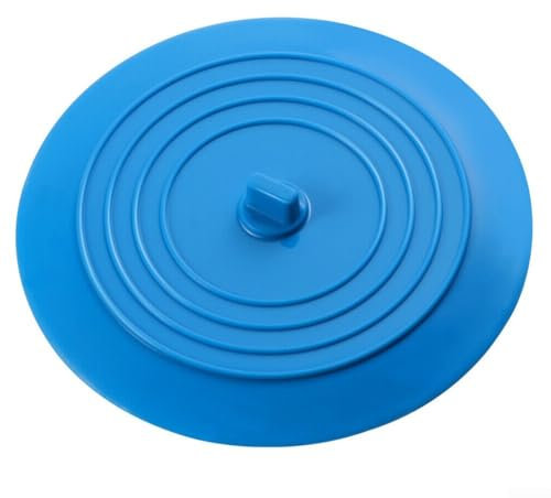 Jayruit Couvercle de vidange de baignoire à ventouse en silicone bleu, empêche l'eau de s'écouler, facile à utiliser, compact et portable
