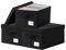 FBEHANA CD-/DVD-Aufbewahrungskoffer – perfekte CD/DVD-Aufbewahrungstasche, universell, stapelbarer DVD-Organizer mit Deckel, 3er-Pack CD-Halter 40 x 16 x 15,5 cm, für 135 CDS/60 DVDs, Schwarz