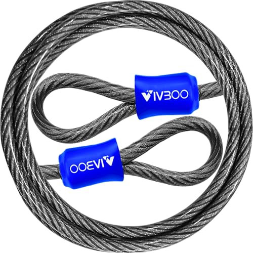 VIVBOO 1/2Inch Heavy-Duty Security Cable Lock with Loops 4FT/6FT/8FT/10FT Bike Lock Cable Steel Cable Chain Locks for Outside
