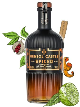 Hensol Castle Spiced Rum 70cl (40% ABV) | Caribbean Base Rum Distilled with Vanilla, Caramel, Fresh Lime, Spiced Berries & Cinnamon - A Unique Flavoured Rum as a Birthday Gift for Men & Women