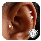 Adramata 3 Stück 16G Helix Piercing | G23 Titan Labret | Innengewinde Tragus/Conch Ohrringe | Hypoallergen Lippenpiercing | Knorpel Conch Ohrringe Piercing Ohr 6/8/10MM | 3x Einzelne Stecker