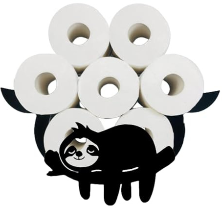 Novelty Sloth Toilet Roll Holder, Funny Toilet Roll Holder, Wall Mounted Black Metal Animal Shape Toilet Tissue Holder, Loo Roll Holder, For Kitchen Bathroom Toilet Home Decor