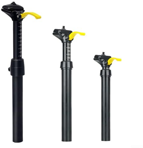 Verstellbare Sattelstütze für Reisen, manuelle Steuerung, Aluminiumlegierung, mit stoßdämpfender Funktion, sattelstütze gefedert, Reise-Tropfstange, Teleskop-Fahrradsattelstütze, 33.9*375mm