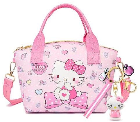 Borsa per Ragazze Kitten, Borsetta Crossbody Cartoon di Gatti con Cinturino Regolabile Kitty, Borsetta per Bambini con Omaggio, Rosa