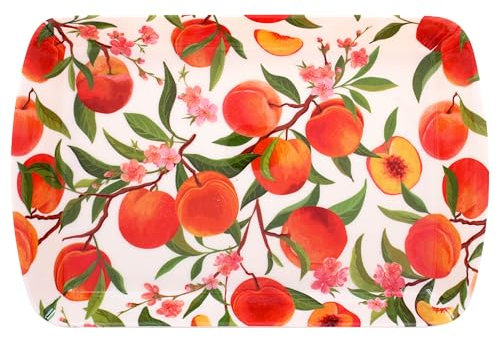 The Leonardo Collection Peaches Tray Small For Kitchen & Home | Non Slip Serving Tray For Food | Serving Platter For Lunch & Dinner | Plastic Trays For Tea & Serving Dishes