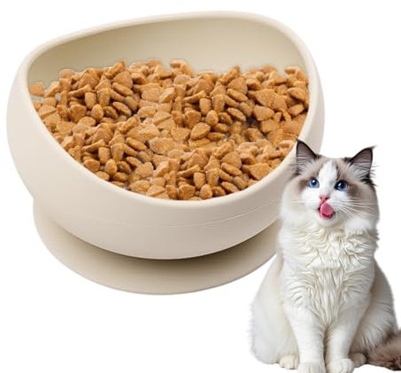 Gamelle en Silicone pour Chat, Bol Nourriture Chat vec Ventouse Sèche et Humide Bol Antidérapante pour Chiots Petits Animaux, 12.5x7.2cm