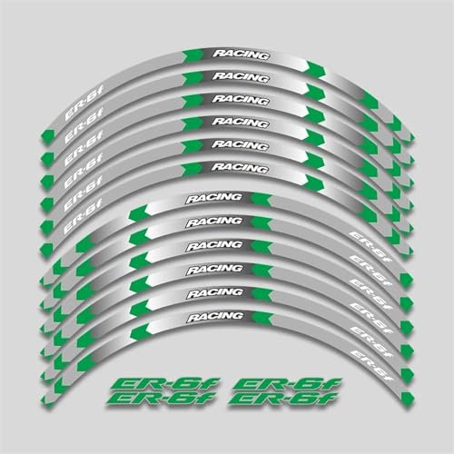 GKHUBJFH Felgenaufkleber Magnete Motorradzubehör Aufkleber Felge Reifen Wasserdicht Dekorative Aufkleber Radnabe Reflektierende Streifen Für ER-6F ER6F Er 6f(Color 5)