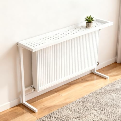 YANGLLYJ Heizkörperregal für Zuhause, Weißer Konsolentisch, Metall Radiator Cover, Kann als Heizkörperablage Oder als Tisch Hinter Dem Sofa Verwendet Werden(White,70x100x15cm/28x39x6in)