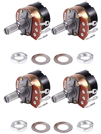 Rastapulz 4Pcs 500K Ohm Single Linear Taper Potentiometer mit Ein/Aus-Schalter