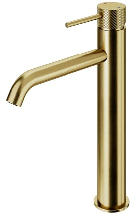 GoodHome Owens Mitigeur de lavabo XL doré satin H.25,6 cm | Bec 180 mm