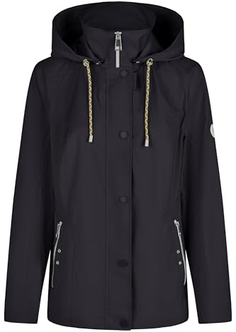 BARBARA LEBEK Outdoorjacke Damen mit Kapuze, Übergangsjacke, Frühlingsjacke oder Damenjacke mit abnehmbarer Kapuze