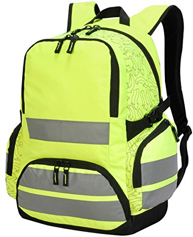 Hi Vis SH7702 Shugon London Pro Hi-Vis Backpack Bag Adjustable Padded Shoulder Straps and Webbed Carrying Handle (Hi Vis Yellow)