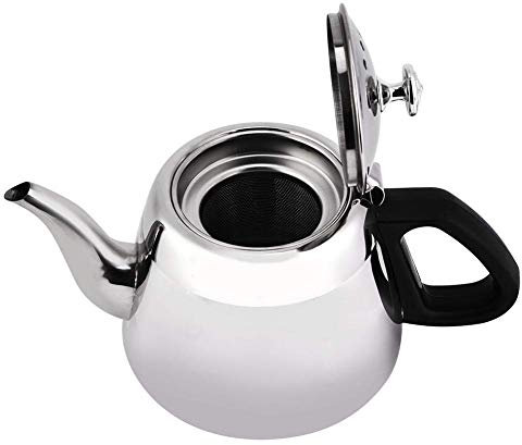 Wifehelper 1.5L / 2L Edelstahl Teekanne Herd Top Teekanne Kaffeekanne Teaware Wasserkocher mit Filter Tee Zubehör Familie Partygebrauch(2L)