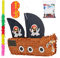 Relaxdays 4 TLG. Pinata Set Piratenschiff, XXL Konfetti Sack, Pinatastab mit Augenmaske, Piñata, Pinatastock & Augenbinde, bunt