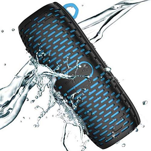 Waterproof Bluetooth Speaker Mini Portable IPX4 Waterproof Bass Sound Stereo Speakers With Mic Wireless Surround For Home, Party and Camping (color : Blue)