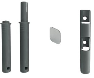 Sistema di apertura a scatto anta, sportello CON CALAMITA - PREMI E APRI push cricchetto. Include Base Esterna E Piastrina Magnetica (55mm - 20mm, Grigio Antracite)