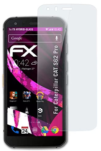 atFoliX Glasfolie kompatibel mit Caterpillar CAT S62 Pro Panzerfolie, 9H Hybrid-Glass FX Schutzpanzer Folie