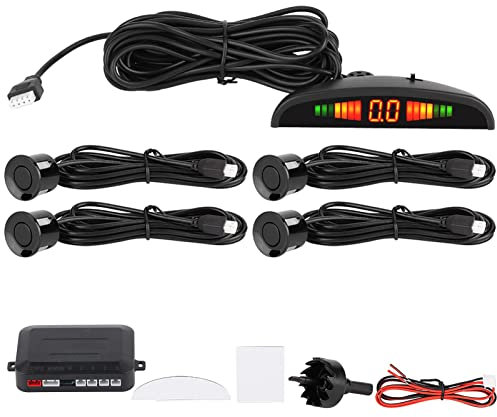 Einparkhilfe-Set Einparkhilfe Car Reverse Image, DC 12 V 4 Parksensoren Car Reverse Backup Heckradar System Sound Alarm für Universal