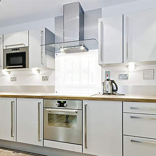 White - Colour Block Glass Splashback (700w x 800h)