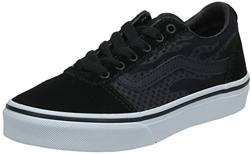 Vans Unisex Kinder Ward Sneaker, Reflektierende Flamme, Schwarz/Weiß, 33 EU