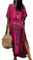 Bsubseach Women Beach Kaftan Dresses Half Sleeve Plus Size Bathing Suit Cover Ups Caftan Dresses Rose