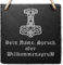 Kreativknoten - personalisiertes Schiefer Türschild | Name oder Spruch | Wikinger Deko | Wanddeko | Motiv Thors Hammer – Mjölnir
