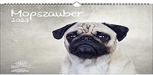 Mopszauber DIN A3 Kalender für 2023 Mops Hunde und Welpen - Seelenzauber, mehrfarbig, KN2023-3W-0022-D-0