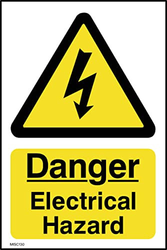 Danger Electrical Hazard Sign - 75mm x 100mm - Self Adhesive Sticker (MISC130)