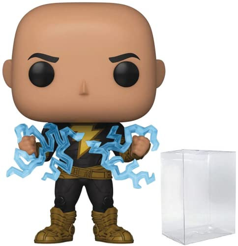 POP DC Heroes: Black Adam – Black Adam mit blauer Beleuchtung Funko Vinyl-Figur (Bundled with Compatible Box Protector Case) Mehrfarbig, 9,5 cm