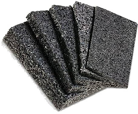 My Plast - Dalle de terrasse en granulés de caoutchouc - Noir - Résistant à l'eau et antidérapant - 100 x 50 mm - 10 mm - 200 pièces