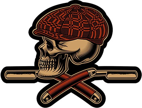 Samunshi Gangster Skull Totenkopf Aufkleber Autoaufkleber für Motorrad Fahrrad Roller oder Auto Sticker Schädel Totenschädel (10x8cm Gangster Skull Totenkopf)
